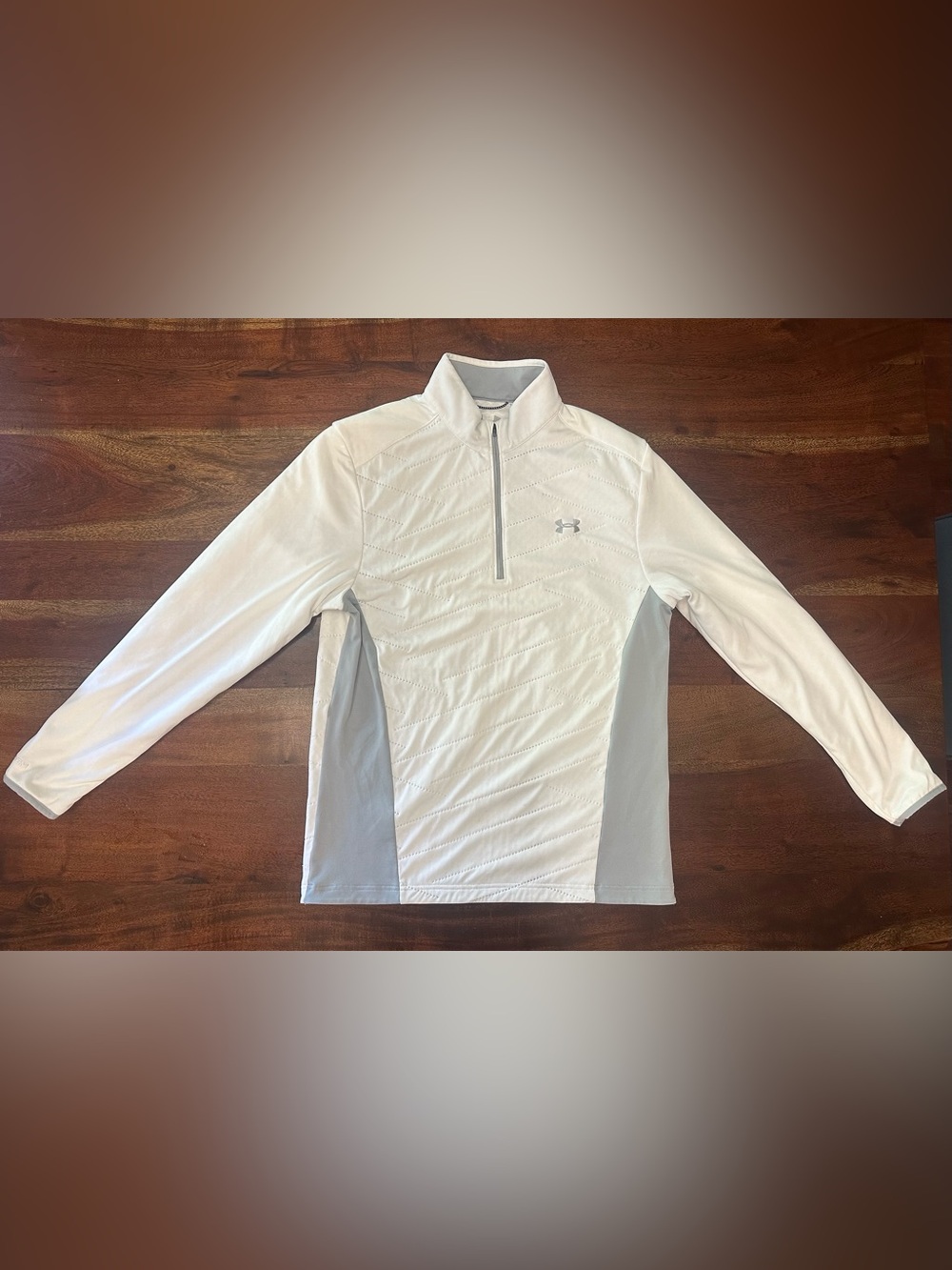 Under Armour White and Light Gray 1/4-Zip Performance Pullover